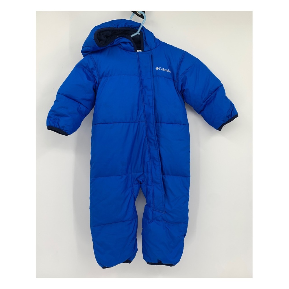 Columbia Snowsuit 12-18 Months Blue Bunting Down Snuggly Bunny Down Winter Warm